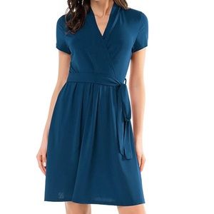 Belted Faux Wrap Dress